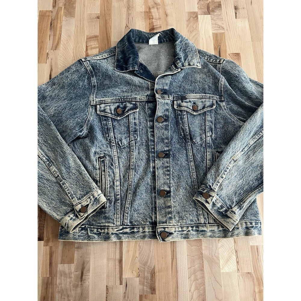 Vintage Men's Bristol Blues Acid Wash Denim Jacket Made in USA Large 44